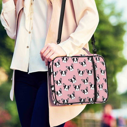 Cartoon French Bulldog Pattern Print Shoulder Strap Bible Bag