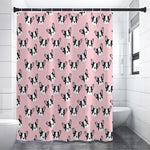 Cartoon French Bulldog Pattern Print Shower Curtain