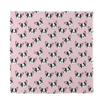 Cartoon French Bulldog Pattern Print Silk Bandana