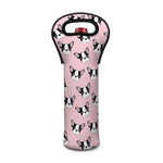 Cartoon French Bulldog Pattern Print Single Neoprene Wine Tote