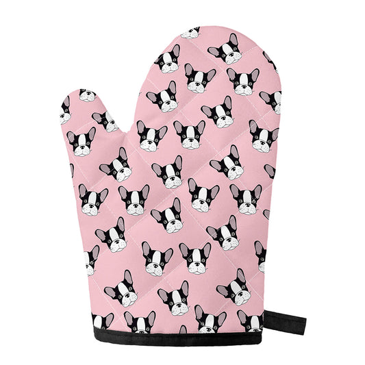 Cartoon French Bulldog Pattern Print Single Oven Mitt