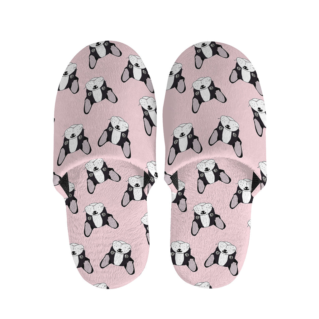 Cartoon French Bulldog Pattern Print Slippers