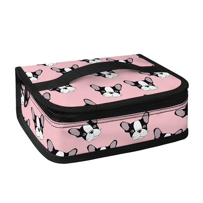 Cartoon French Bulldog Pattern Print Small Lunch Bag