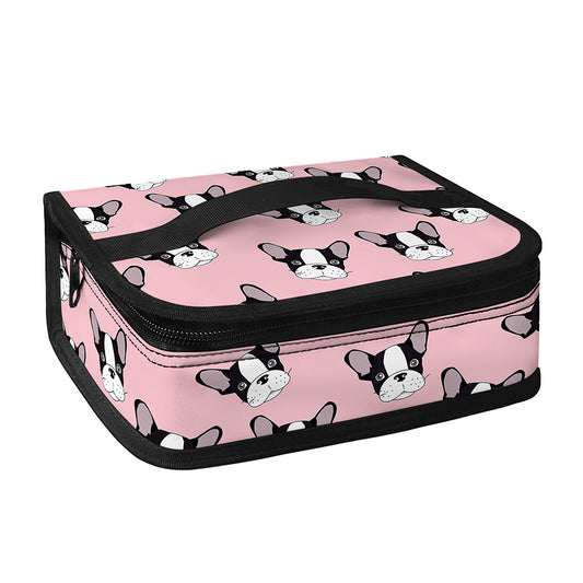 Cartoon French Bulldog Pattern Print Small Lunch Bag