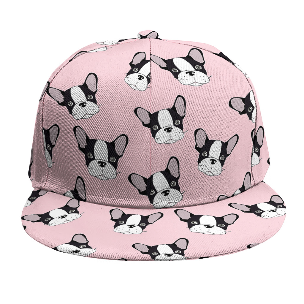 Cartoon French Bulldog Pattern Print Snapback Cap