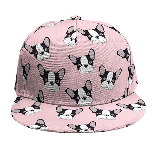 Cartoon French Bulldog Pattern Print Snapback Cap