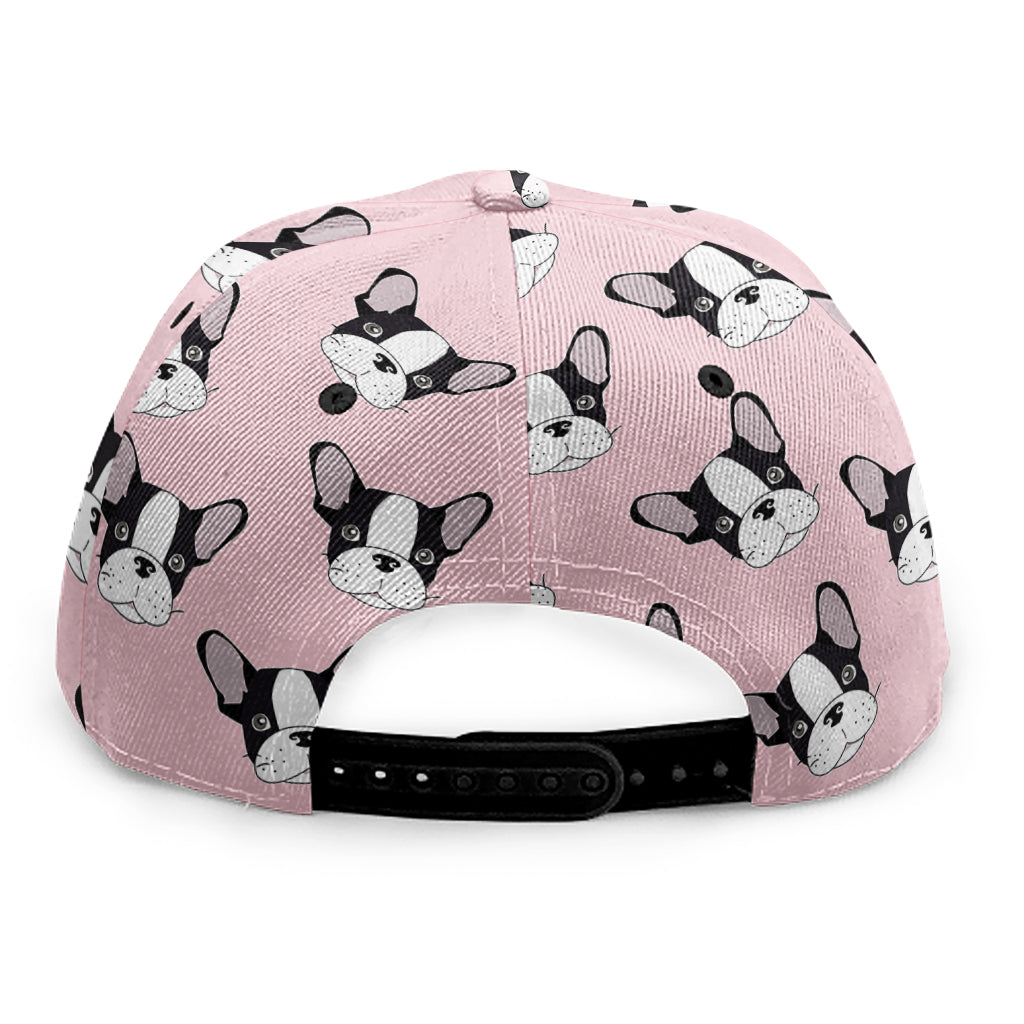 Cartoon French Bulldog Pattern Print Snapback Cap