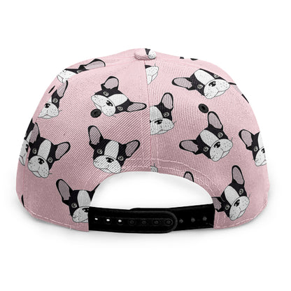 Cartoon French Bulldog Pattern Print Snapback Cap