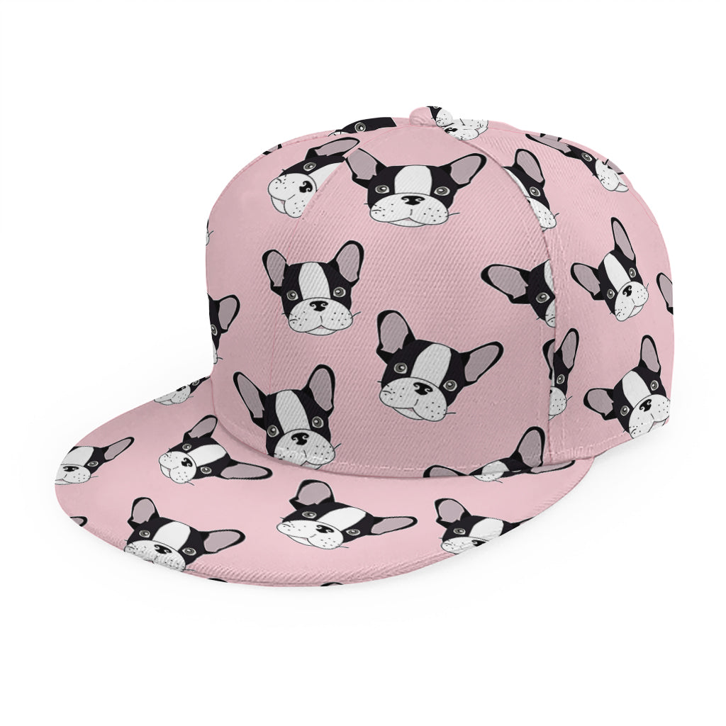 Cartoon French Bulldog Pattern Print Snapback Cap