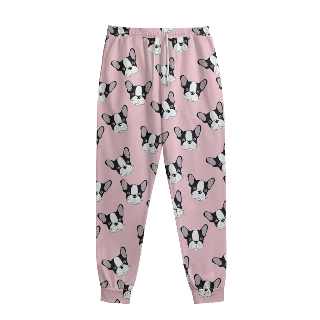 Cartoon French Bulldog Pattern Print Sweatpants