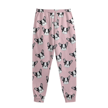 Cartoon French Bulldog Pattern Print Sweatpants