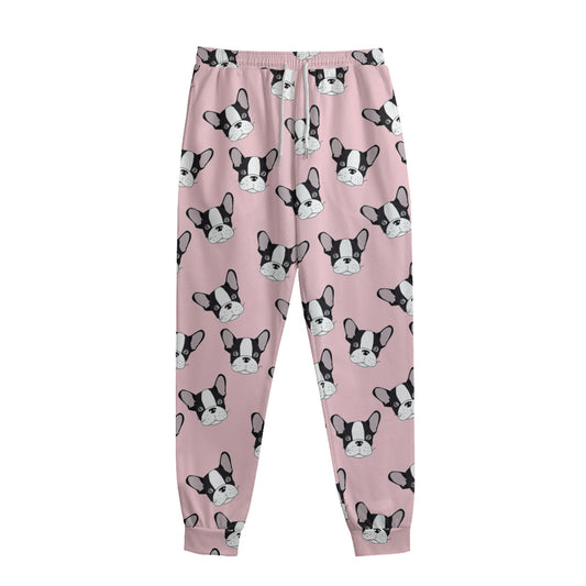 Cartoon French Bulldog Pattern Print Sweatpants