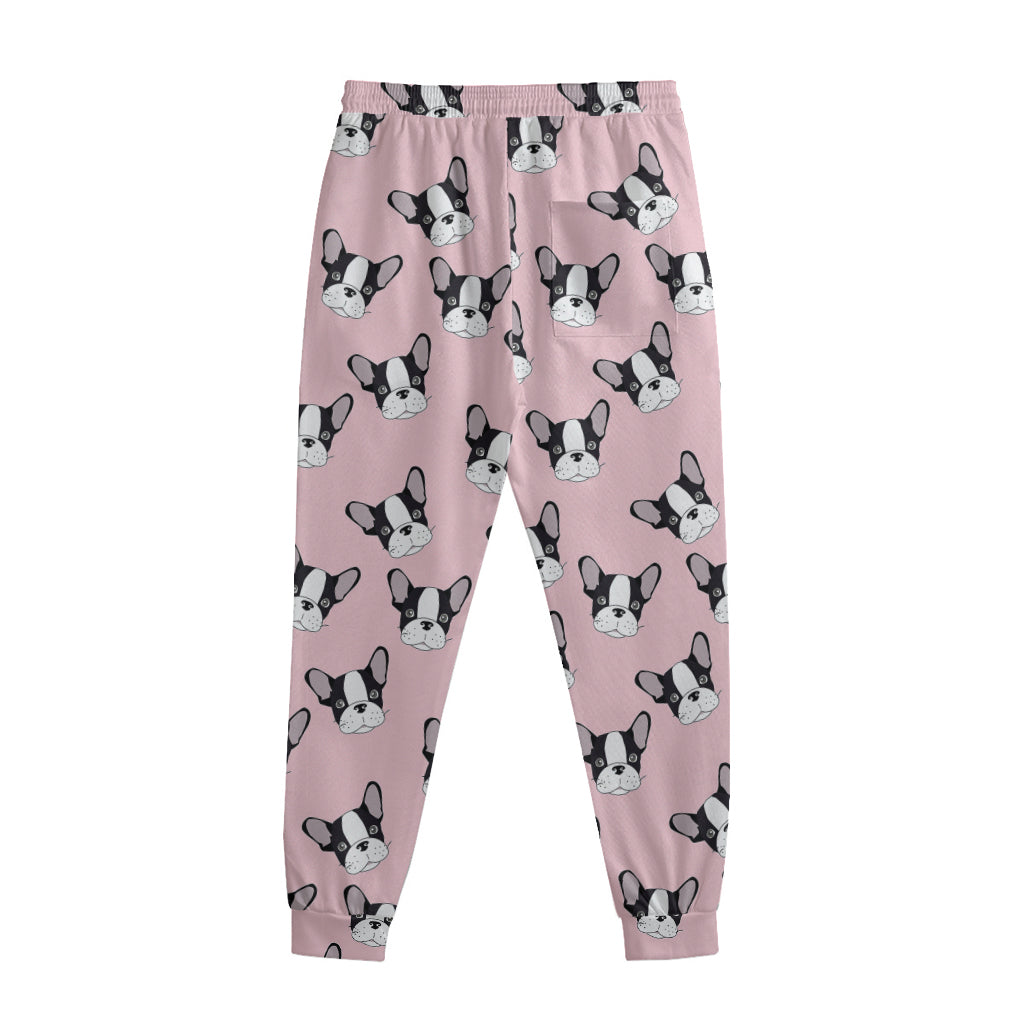 Cartoon French Bulldog Pattern Print Sweatpants