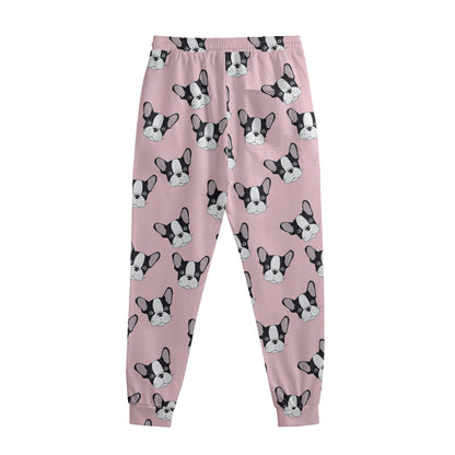 Cartoon French Bulldog Pattern Print Sweatpants