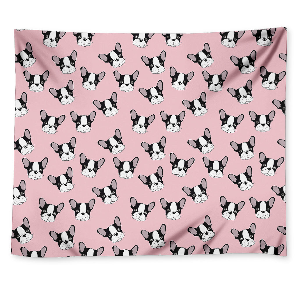 Cartoon French Bulldog Pattern Print Tapestry