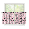 Cartoon French Bulldog Pattern Print Tier Curtains
