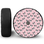 Cartoon French Bulldog Pattern Print Tire Cover With Camera Hole