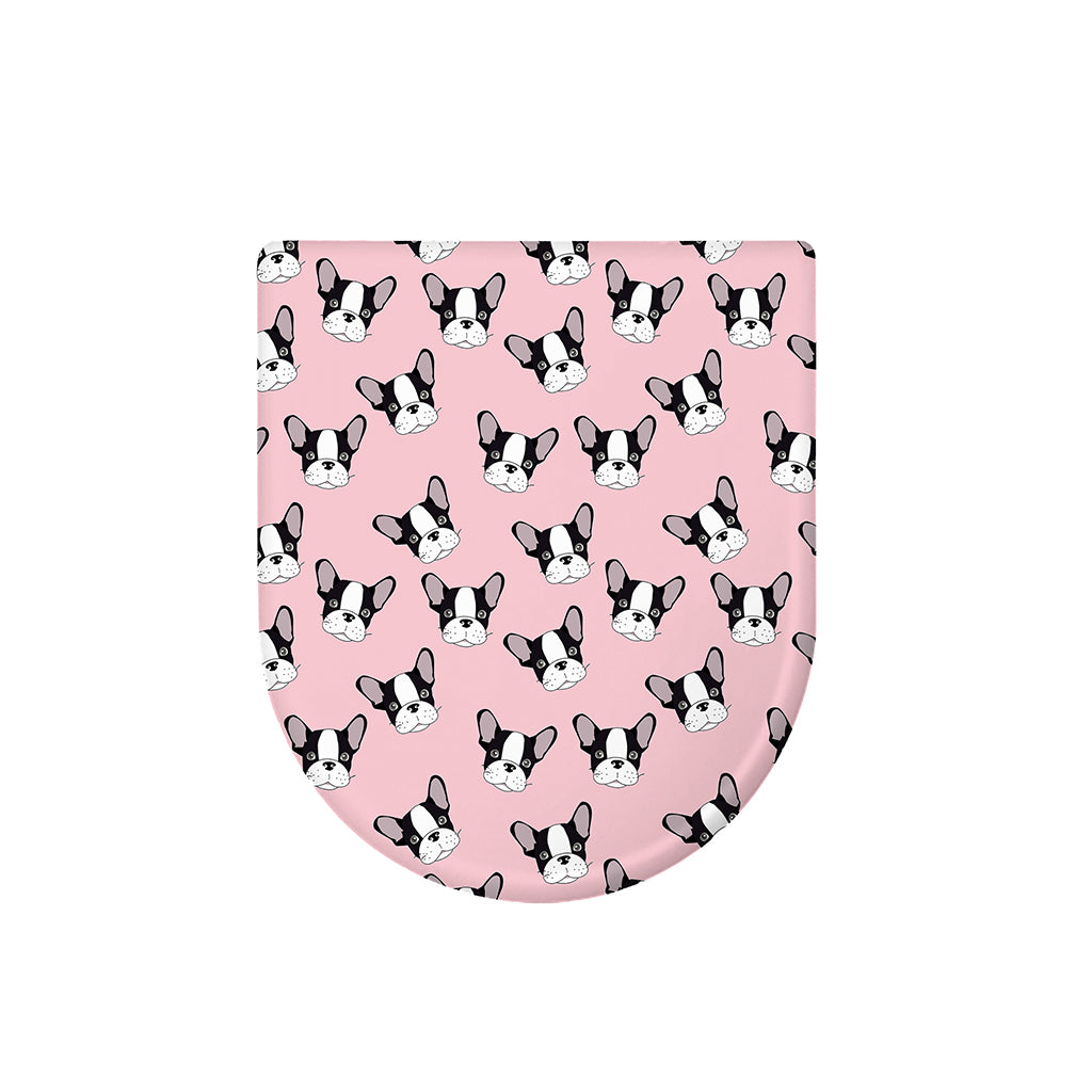 Cartoon French Bulldog Pattern Print Toilet Lid Cover