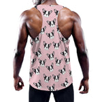 Cartoon French Bulldog Pattern Print Training Tank Top
