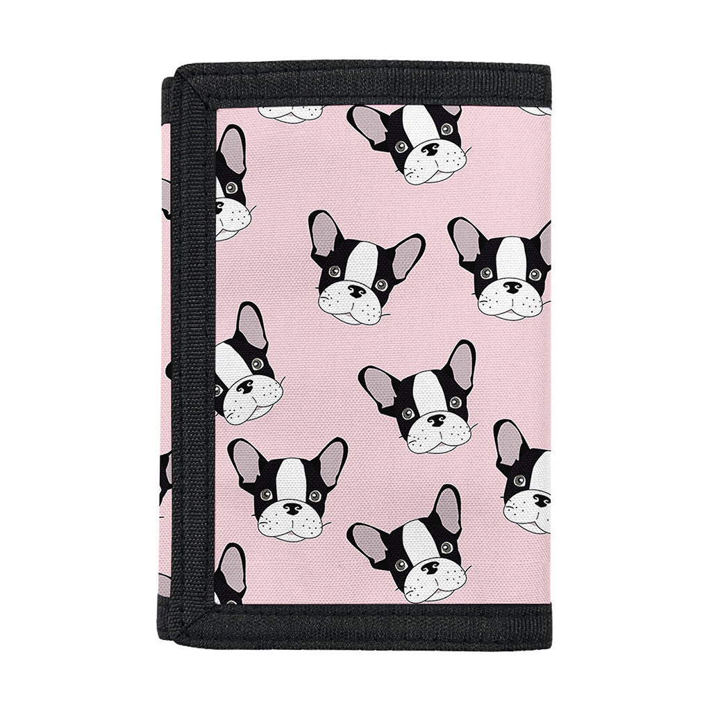 Cartoon French Bulldog Pattern Print Trifold Wallet
