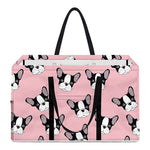 Cartoon French Bulldog Pattern Print Utility Tote Bag