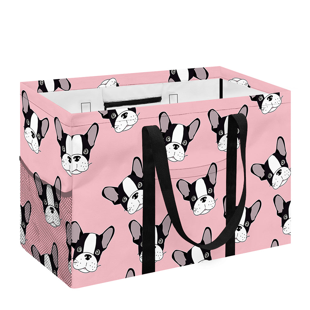 Cartoon French Bulldog Pattern Print Utility Tote Bag