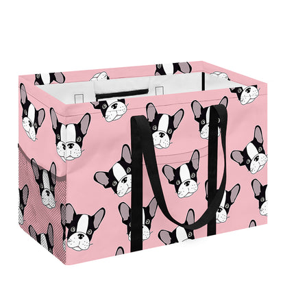 Cartoon French Bulldog Pattern Print Utility Tote Bag