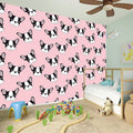 Cartoon French Bulldog Pattern Print Wall Sticker