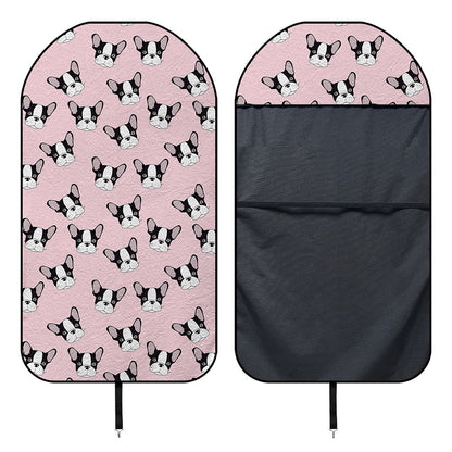 Cartoon French Bulldog Pattern Print Waterproof Car Seat Cover