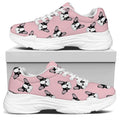 Cartoon French Bulldog Pattern Print White Chunky Shoes