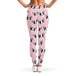 Cartoon French Bulldog Pattern Print Women's Leggings