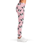 Cartoon French Bulldog Pattern Print Women's Leggings