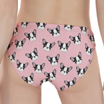 Cartoon French Bulldog Pattern Print Women's Panties