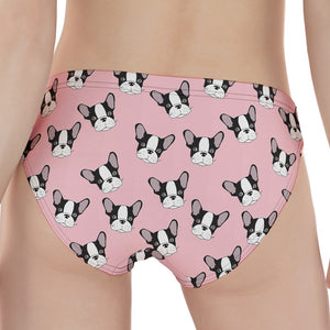 Cartoon French Bulldog Pattern Print Women's Panties