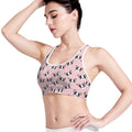 Cartoon French Bulldog Pattern Print Women's Sports Bra