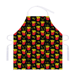 Cartoon French Fries Pattern Print Adjustable Apron