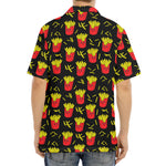 Cartoon French Fries Pattern Print Aloha Shirt