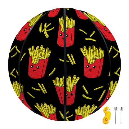 Cartoon French Fries Pattern Print Basketball