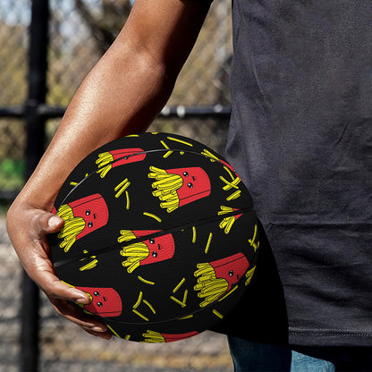 Cartoon French Fries Pattern Print Basketball