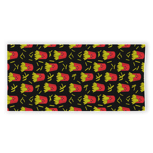 Cartoon French Fries Pattern Print Beach Towel