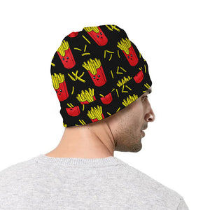 Cartoon French Fries Pattern Print Beanie