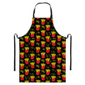 Cartoon French Fries Pattern Print Bib Apron With Pocket