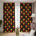 Cartoon French Fries Pattern Print Dimout Pencil Pleat Curtains