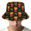 Cartoon French Fries Pattern Print Bucket Hat