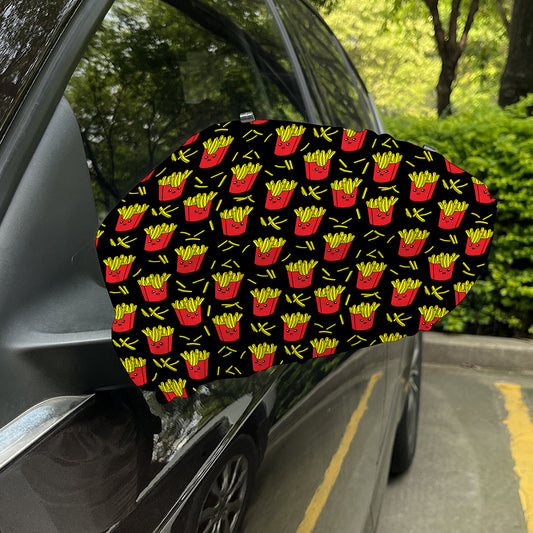 Cartoon French Fries Pattern Print Car Side Mirror Covers