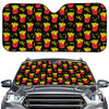 Cartoon French Fries Pattern Print Car Windshield Sun Shade