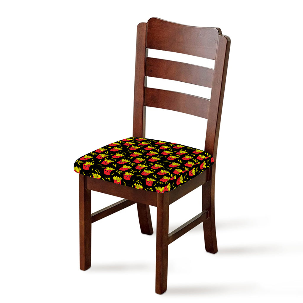 Cartoon French Fries Pattern Print Chair Cushion Cover