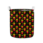 Cartoon French Fries Pattern Print Collapsible Laundry Basket