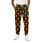 Cartoon French Fries Pattern Print Cotton Pants