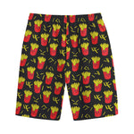 Cartoon French Fries Pattern Print Cotton Shorts